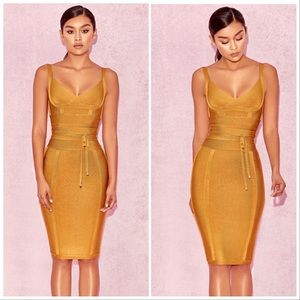 House of CB Belice Dress Ginger Gold